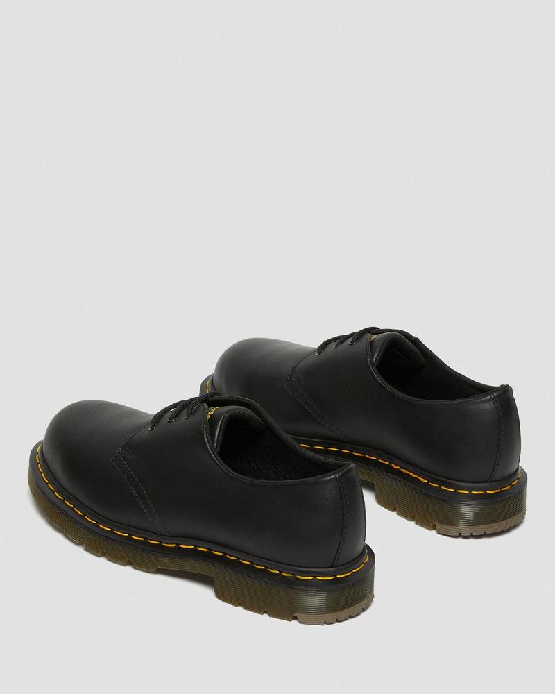 Black Women's Dr Martens 1461 Slip Resistant Steel Toe Work Shoes | CA 403MQZ